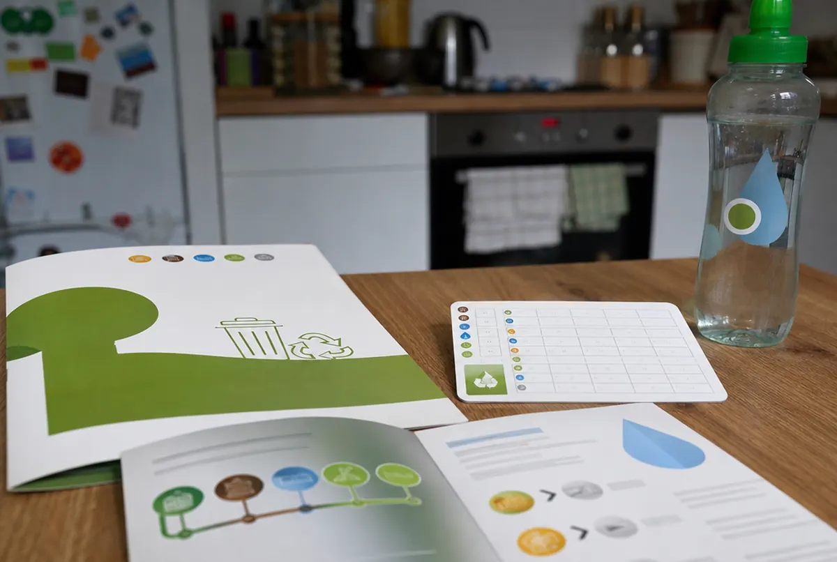 Waste collection calendar, fridge magnet and booklet for residents