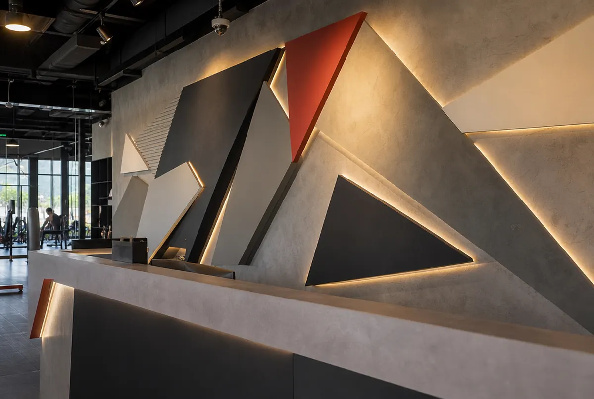 Lettres décoratives en relief sur le mur d’un accueil