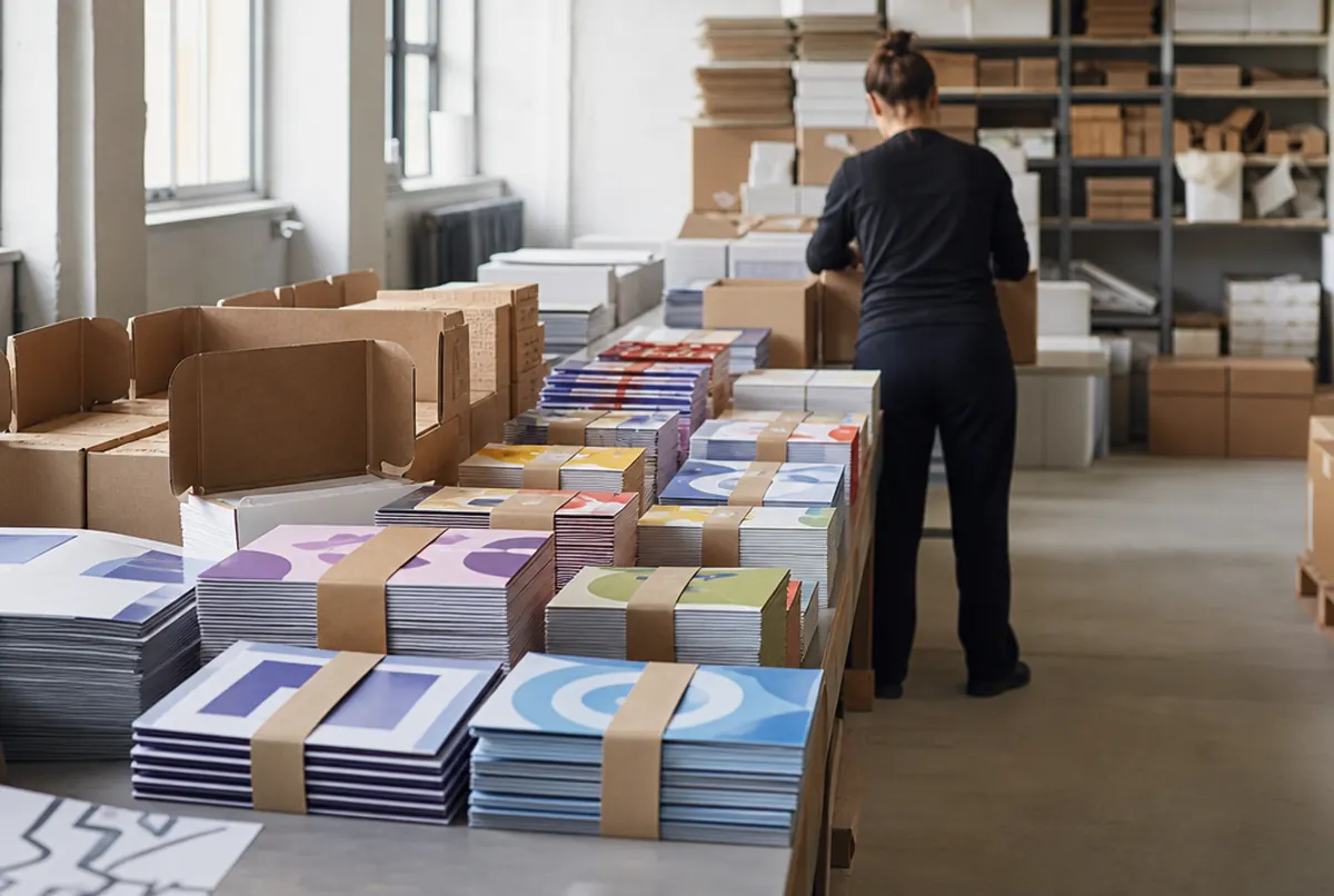 Variable print kits assembled and labelled for each store of a retail chain