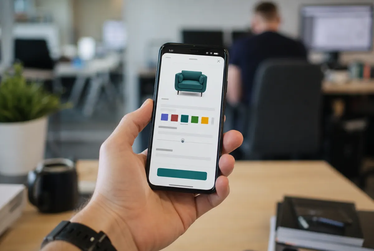 Gros plan d'un téléphone affichant le panneau de commande mobile et ses couleurs