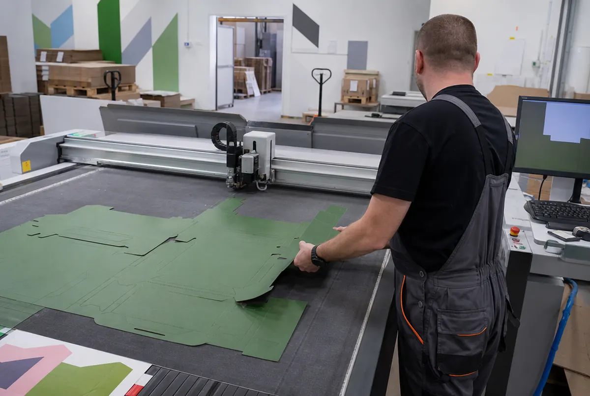 Cutting and creasing presentation folders on a flatbed cutting plotter