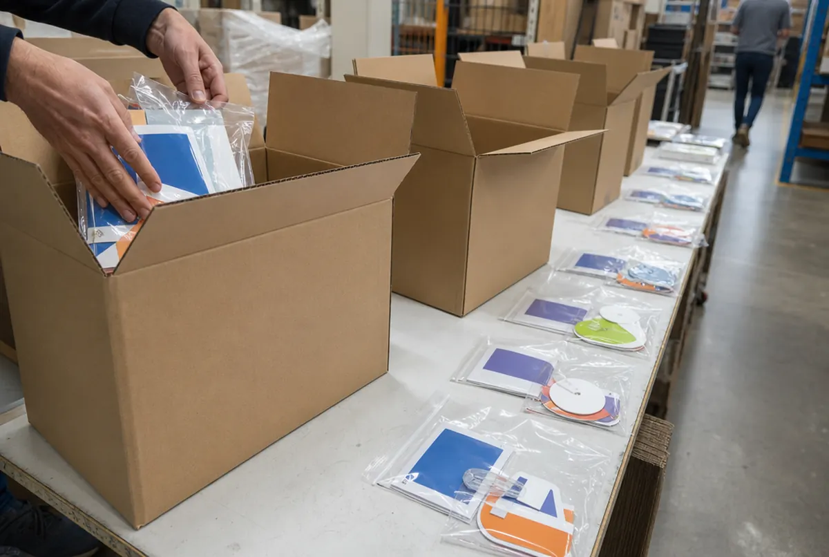 Kits of wobblers and price tags packed separately for each chain store