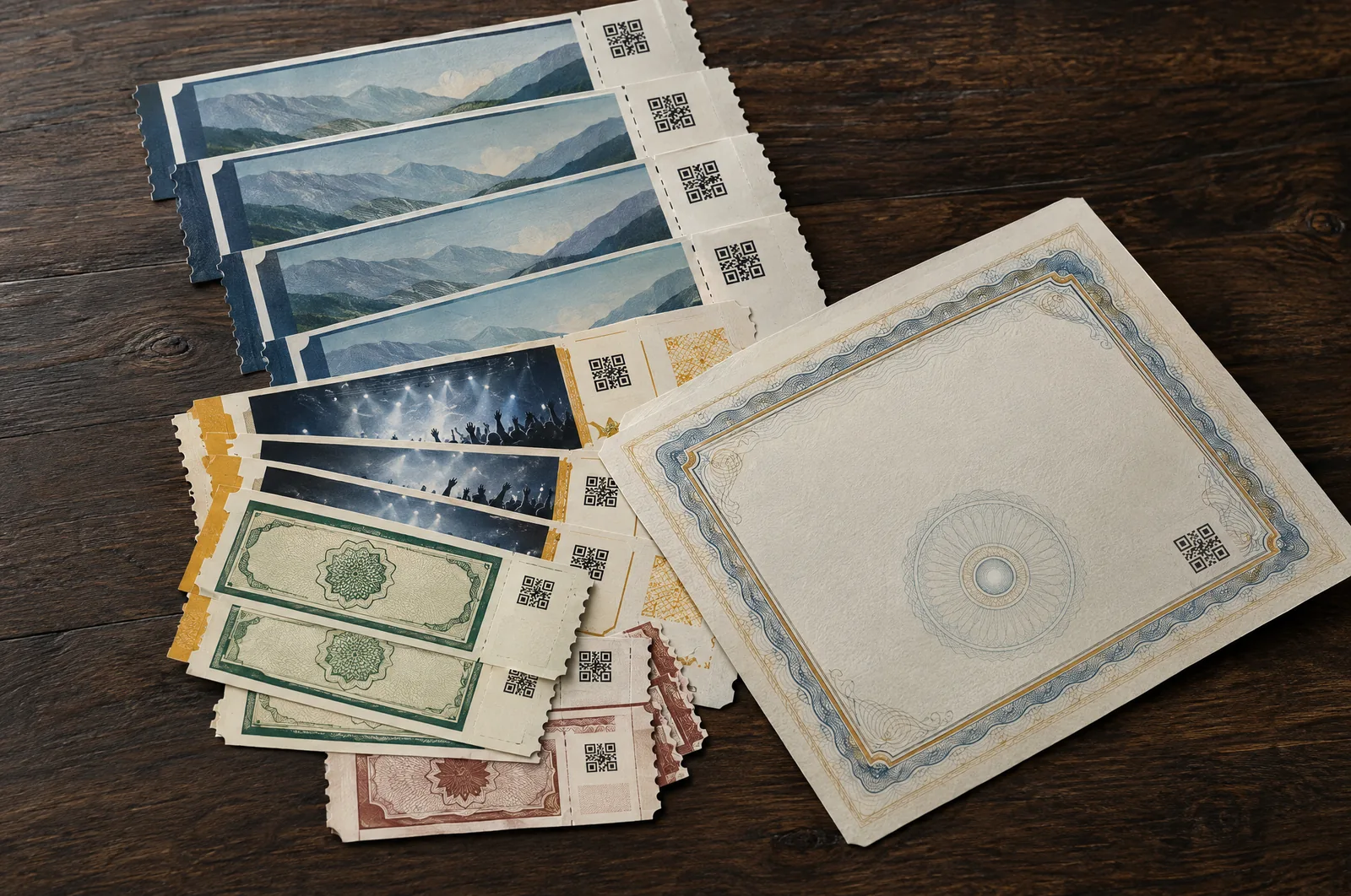 Tickets, Coupons and Certificates